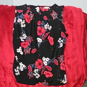 Calvin Klein Black Pleated Blouse